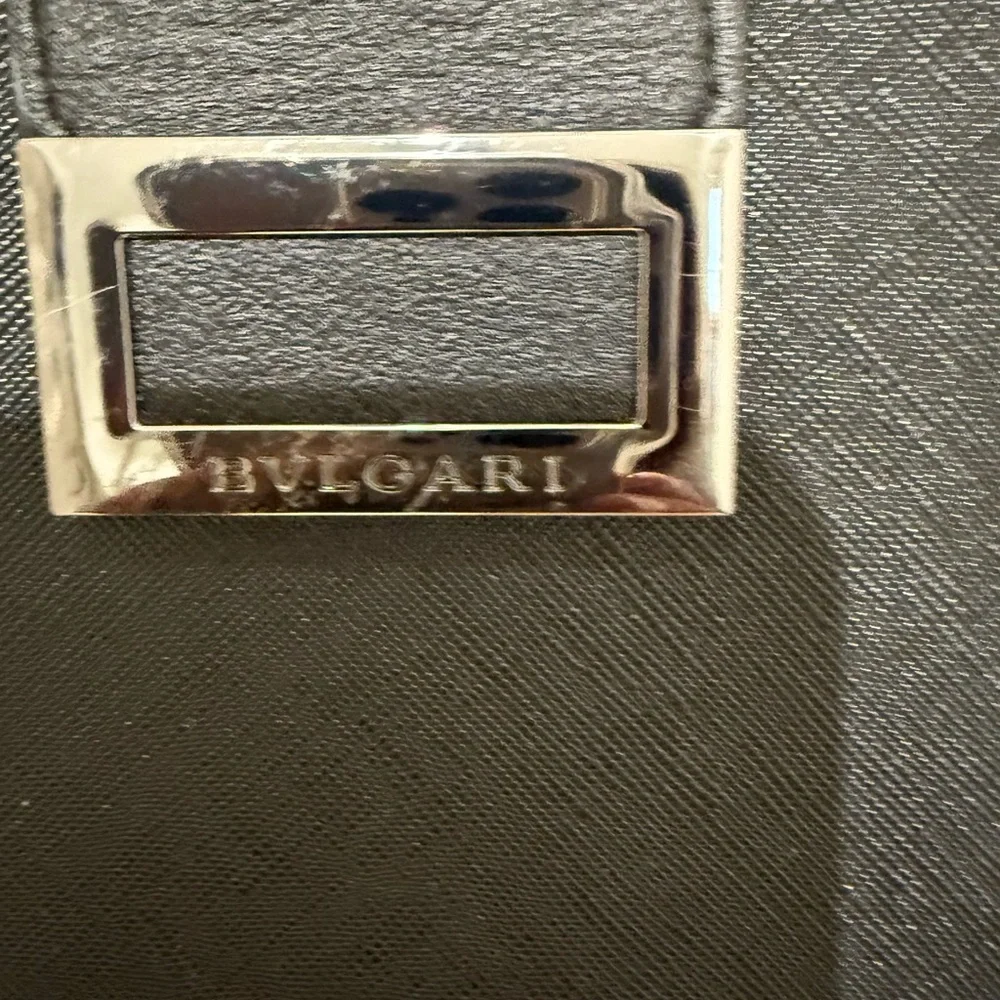 Bvlgari Black Zippered Makeup Purse Pouch Bag